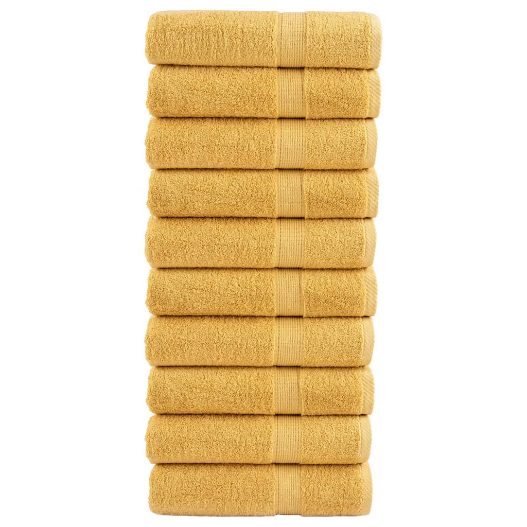Premium badehåndklæder SOLUND 10 stk. guld 70x140 cm 600 gsm