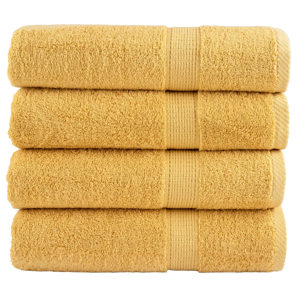 Premium badehåndklæder SOLUND 4 stk. guld 100x150 cm 600 gsm