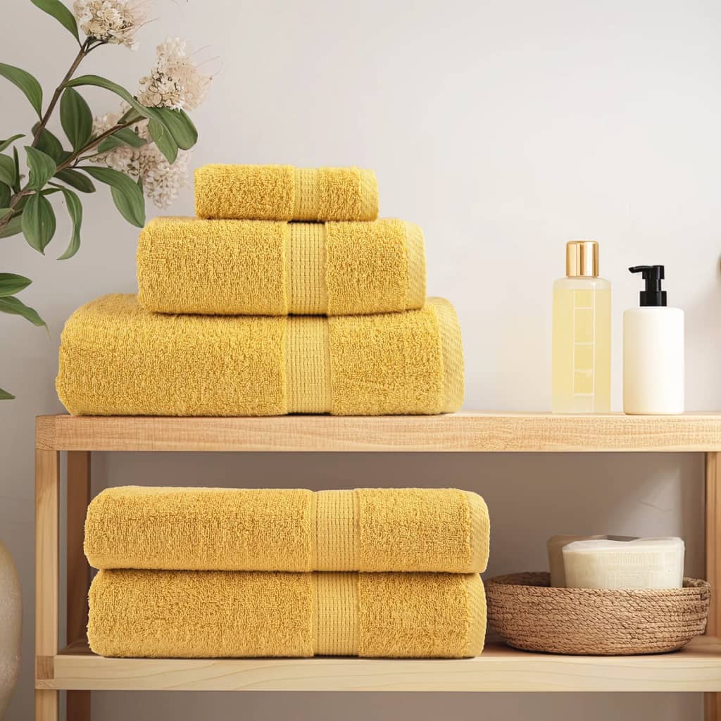 Premium badehåndklæder SOLUND 4 stk. guld 100x150 cm 600 gsm