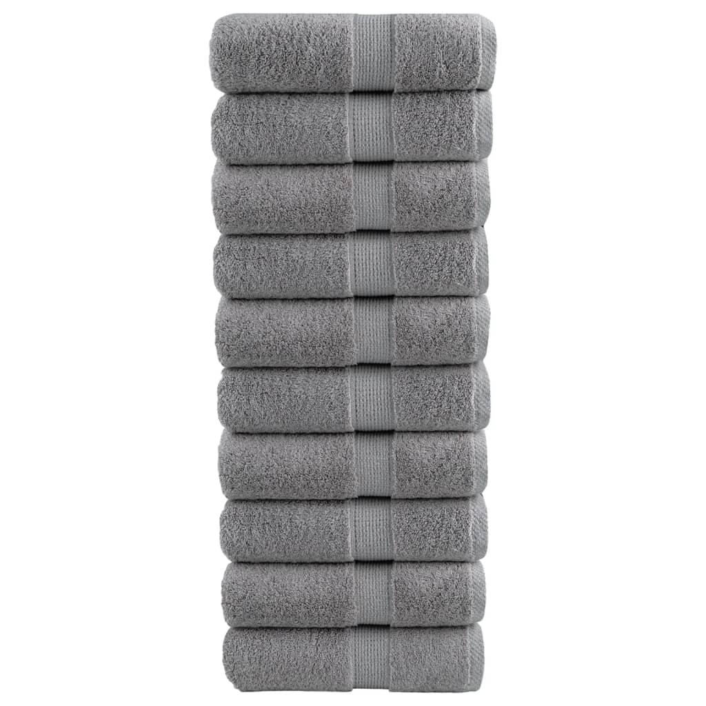 Premium vaskehåndklæder SOLUND 10 stk. grå 30x30 cm 600 gsm