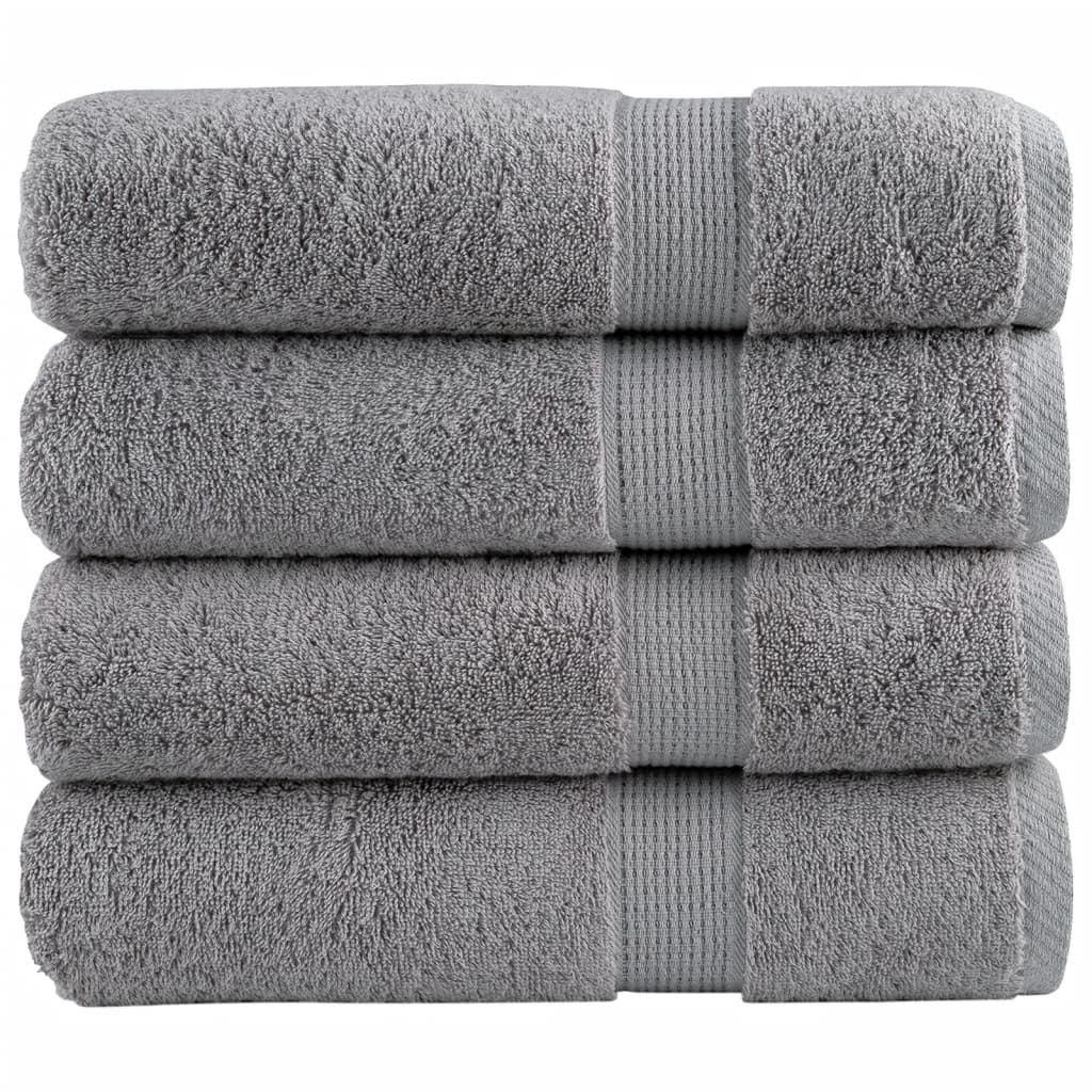 Premium badehåndklæder SOLUND 4 stk. grå 100x150 cm 600 gsm