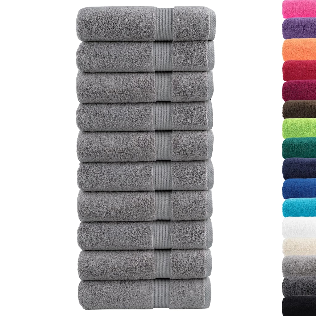 Premium badehåndklæder SOLUND 10 stk. grå 100x150 cm 600 gsm