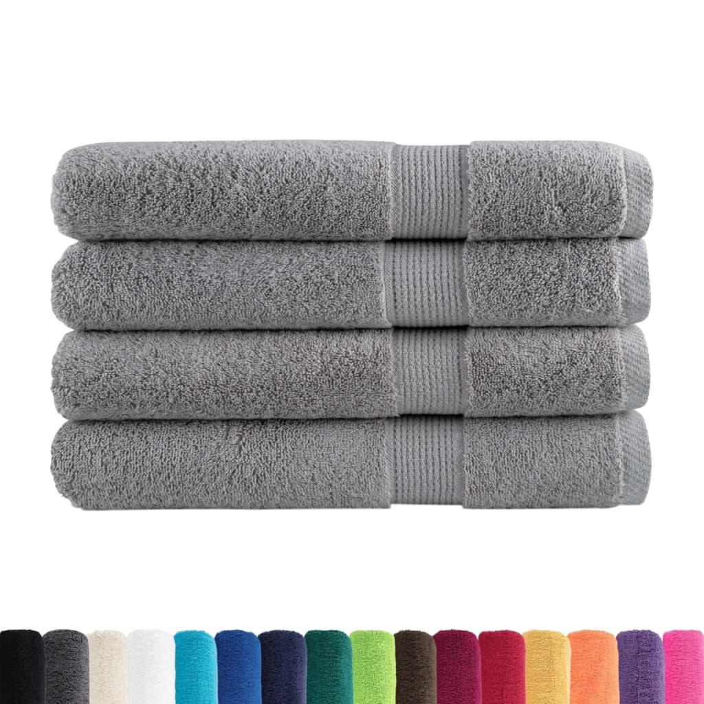 Premium saunahåndklæder SOLUND 4 stk. grå 80x200 cm 600 gsm