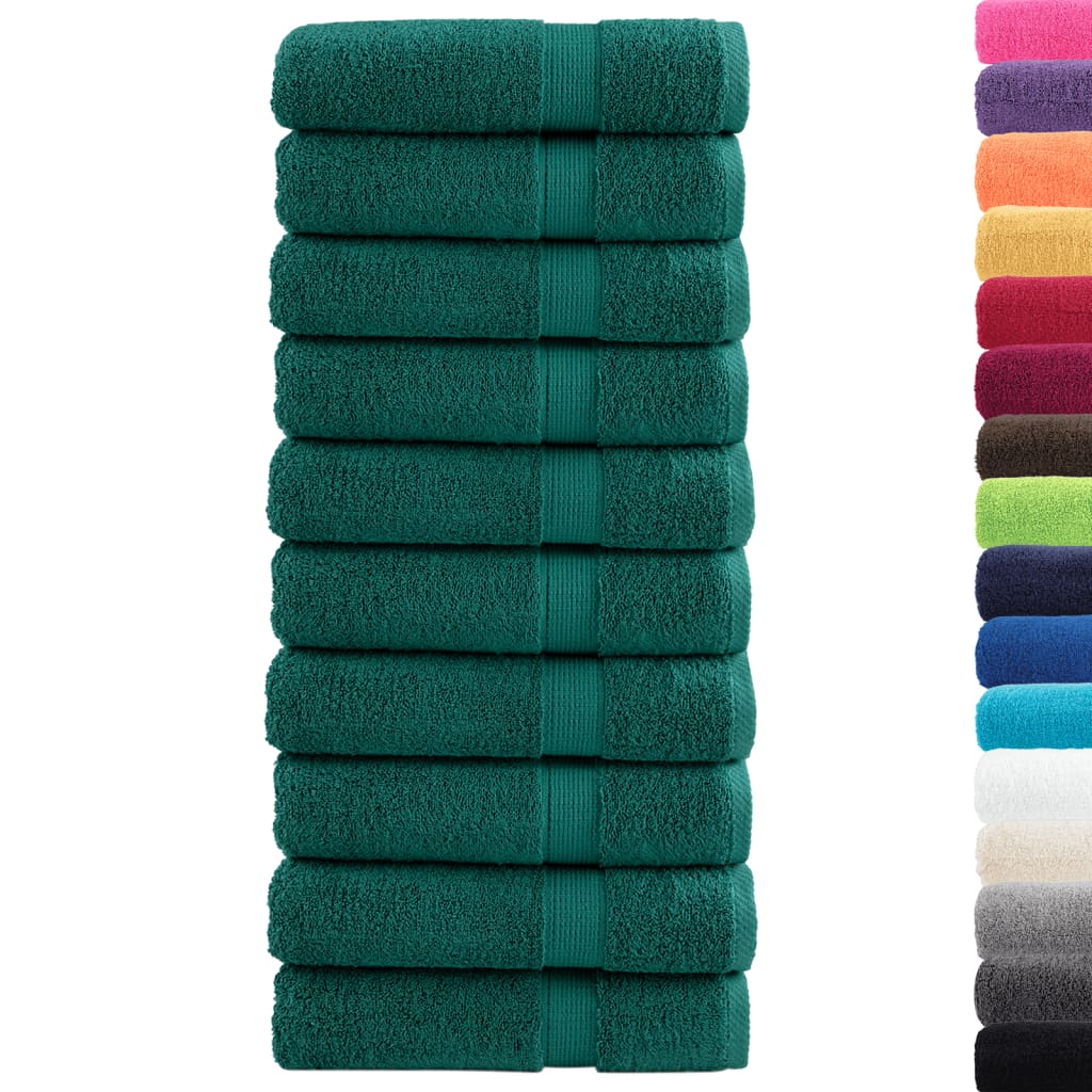 Premium badehåndklæder SOLUND 10 stk. grøn 100x150 cm 600 gsm
