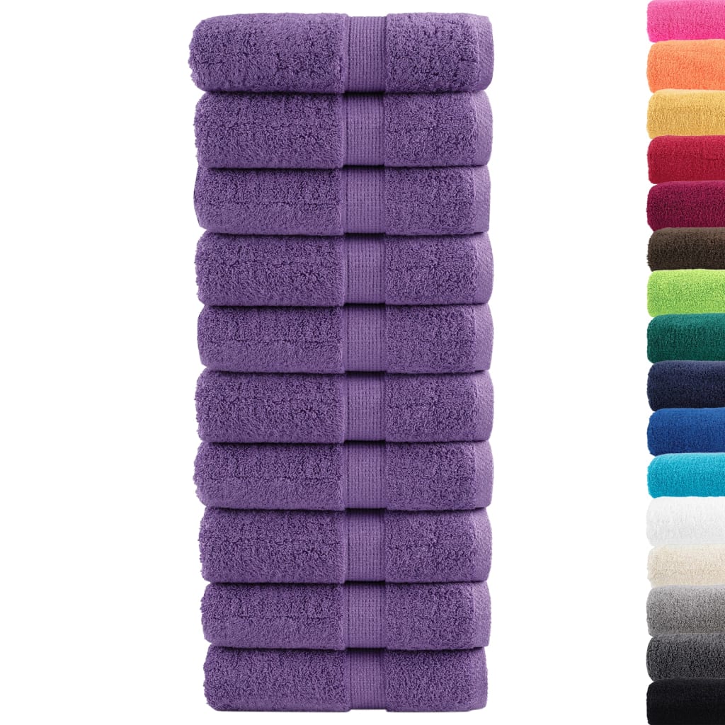 Premium vaskehåndklæder SOLUND 10 stk. lilla 30x30 cm 600 gsm