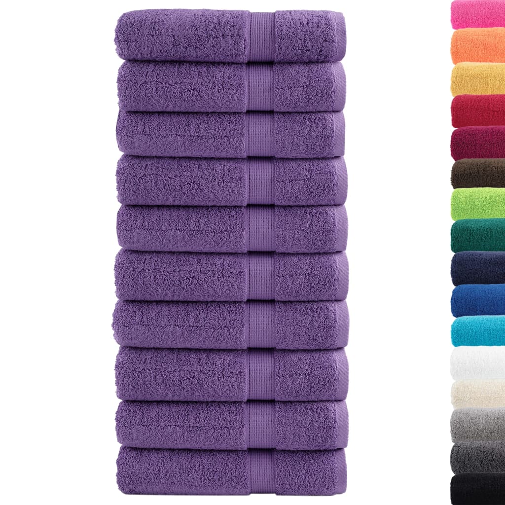 håndklæder SOLUND 10 stk. Premium 50x100 cm 600 g/m2 lilla