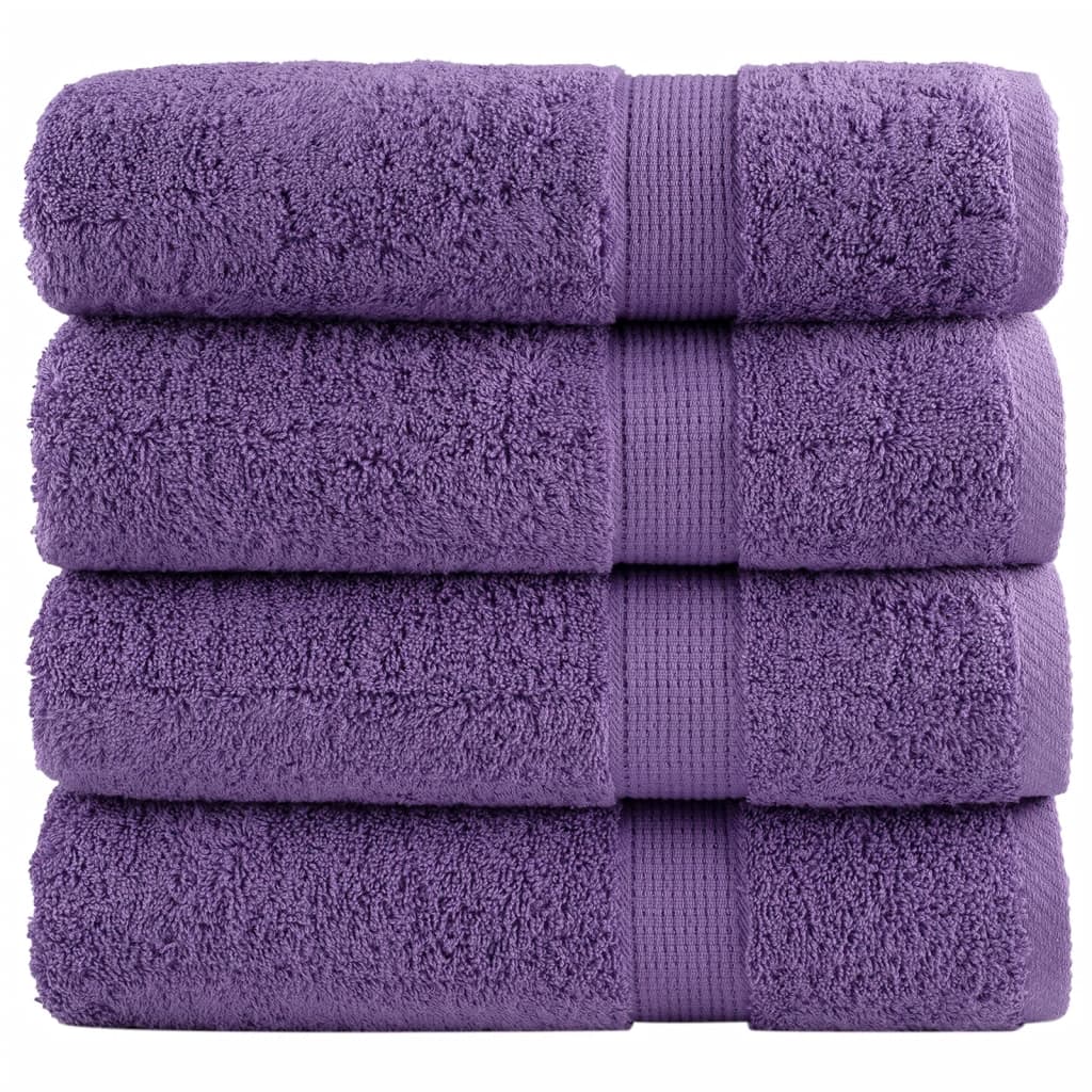 Premium badehåndklæder SOLUND 4 stk. lilla 100x150 cm 600 gsm