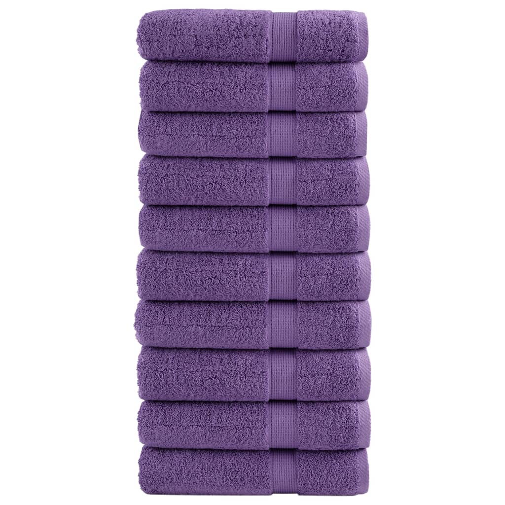 Premium badehåndklæder SOLUND 10 stk. lilla 100x150 cm 600 gsm