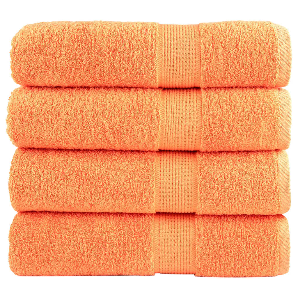 Premium badehåndklæder SOLUND 4 stk. orange 100x150 cm 600 gsm