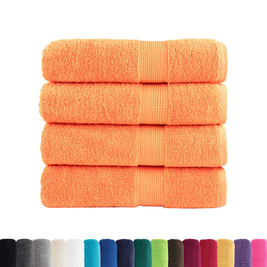 Premium badehåndklæder SOLUND 4 stk. orange 100x150 cm 600 gsm
