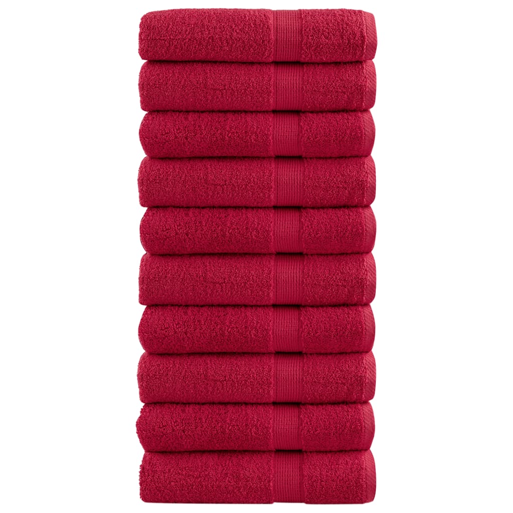 Premium badehåndklæder SOLUND 10 stk. rød 100x150 cm 600 gsm