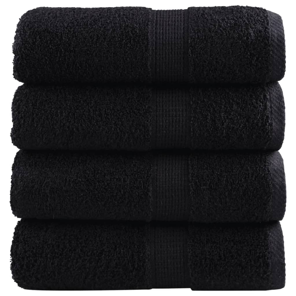 Premium vaskehåndklæder SOLUND 4 stk. sorte 30x30 cm 600 gsm