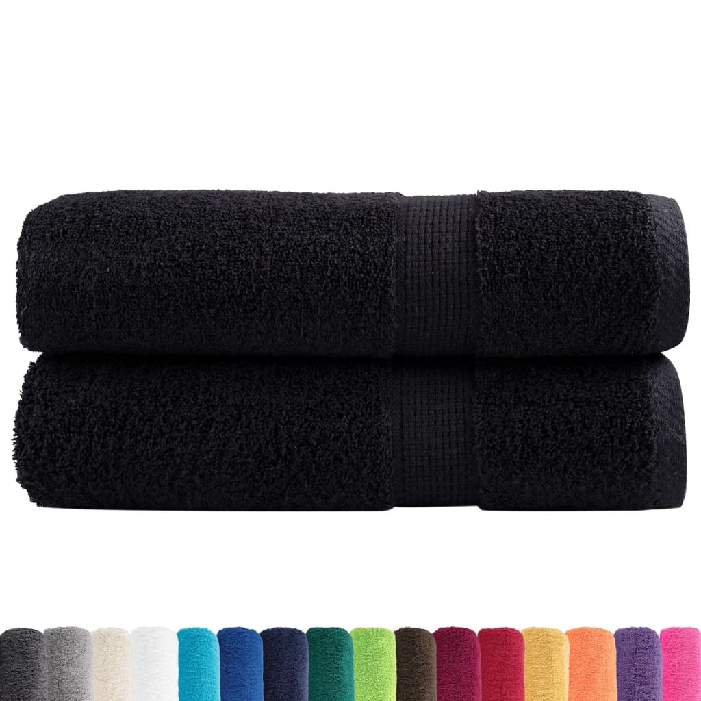 håndklæder SOLUND 2 stk. Premium 50x100 cm 600 g/m2 sort