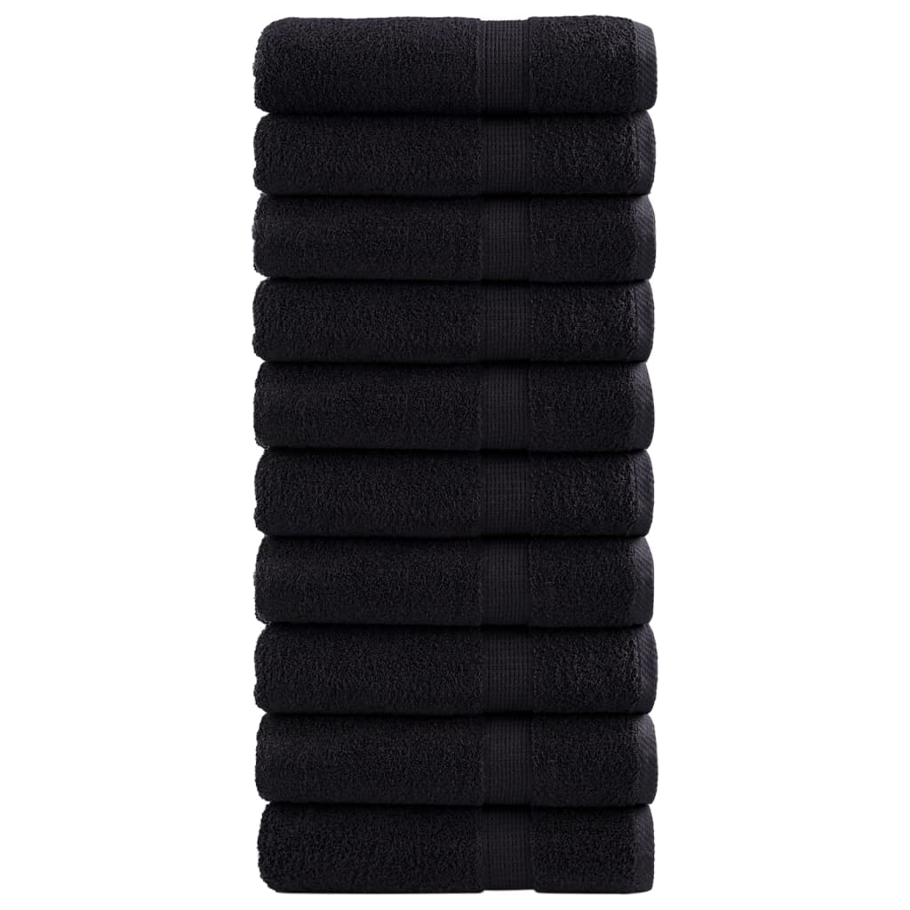 håndklæder SOLUND 10 stk. Premium 50x100 cm 600 g/m2 sort