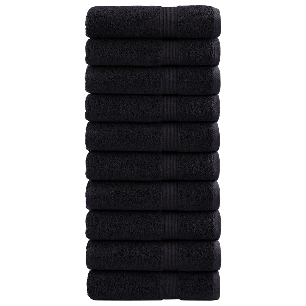 Premium badehåndklæder SOLUND 10 stk. sort 100x150 cm 600 gsm