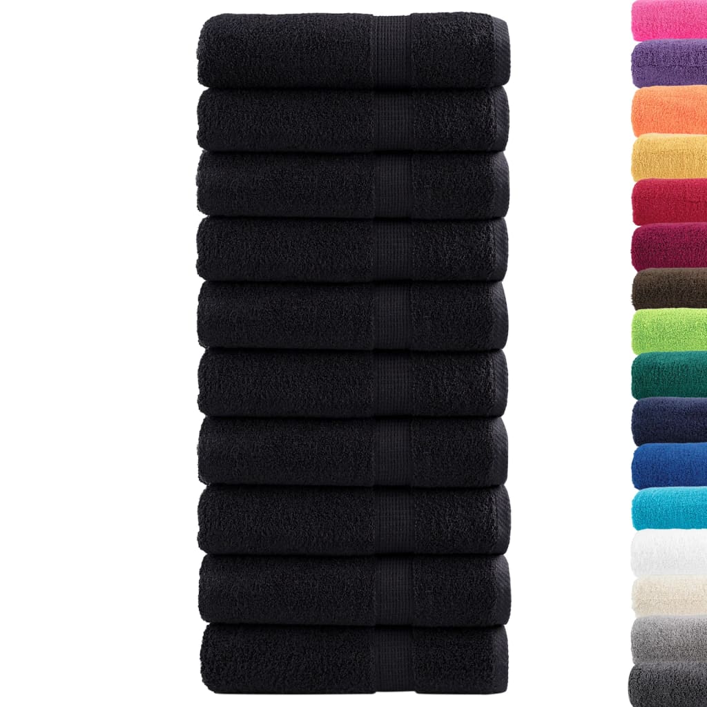 Premium badehåndklæder SOLUND 10 stk. sort 100x150 cm 600 gsm