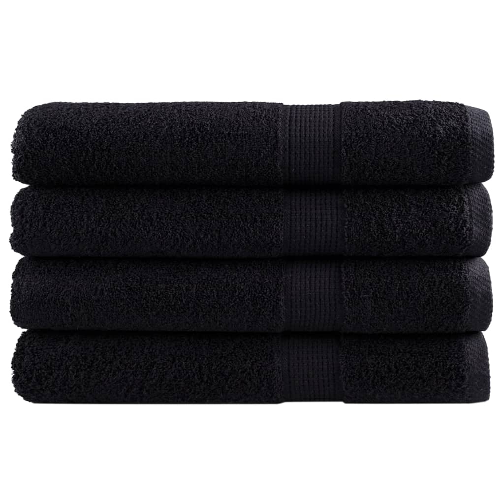 saunahåndklæder SOLUND 4 stk. Premium 80x200 cm 600 g/m2 sort