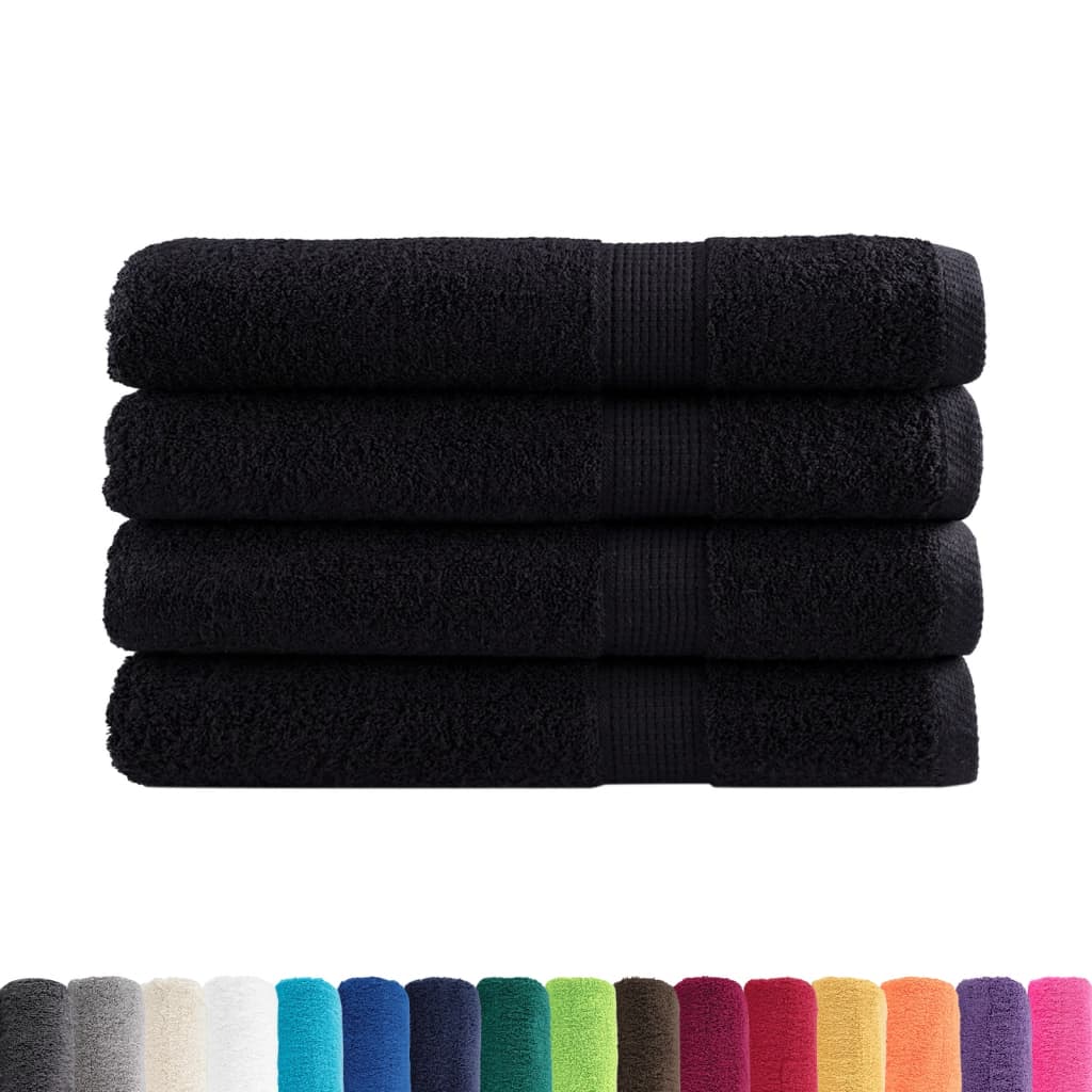 håndklæder SOLUND 4 stk. Premium 100x200 cm 600 g/m2 sort