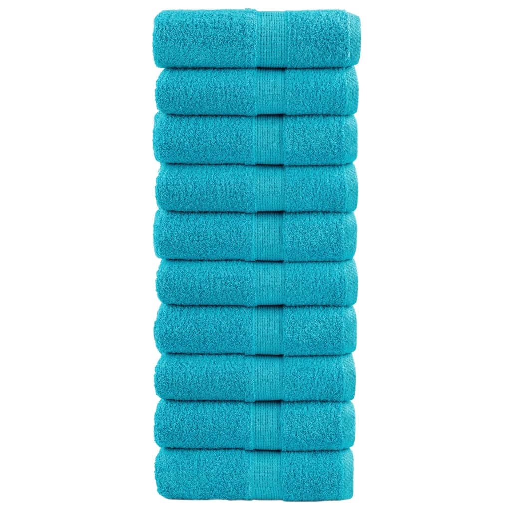 Premium vaskehåndklæder SOLUND 10 stk. turkis 30x30 cm 600 gsm