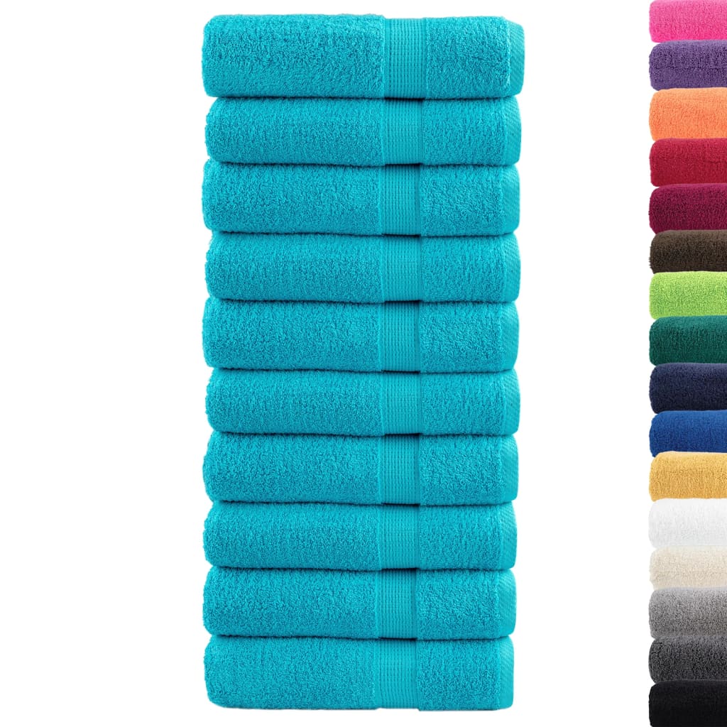 håndklæder SOLUND 10 stk. Premium 50x100 cm 600 g/m2 turkis