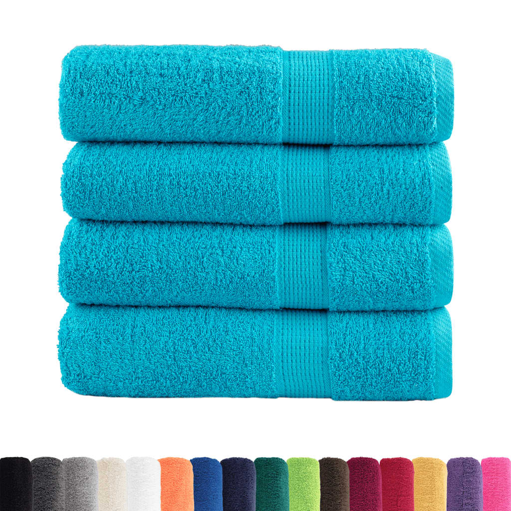 Premium badehåndklæder SOLUND 4 stk. turkis 100x150 cm 600 gsm