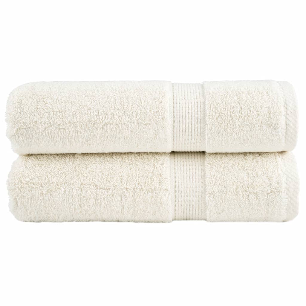 Premium badehåndklæder SOLUND 2 stk. cremefarvet 100x150 cm 600 gsm