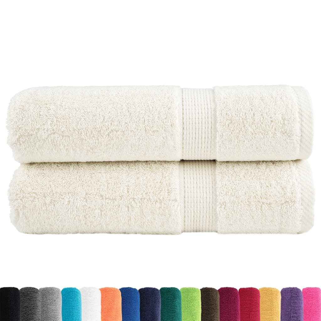 Premium badehåndklæder SOLUND 2 stk. cremefarvet 100x150 cm 600 gsm