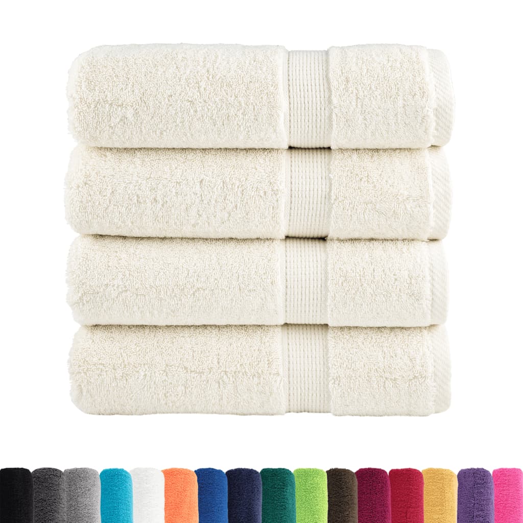 Premium badehåndklæder SOLUND 4 stk. cremefarvet 100x150 cm 600 gsm