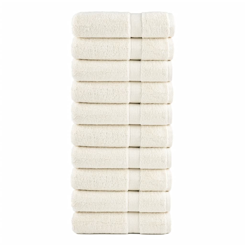 Premium badehåndklæder SOLUND 10 stk. cremefarvet 100x150 cm 600 gsm