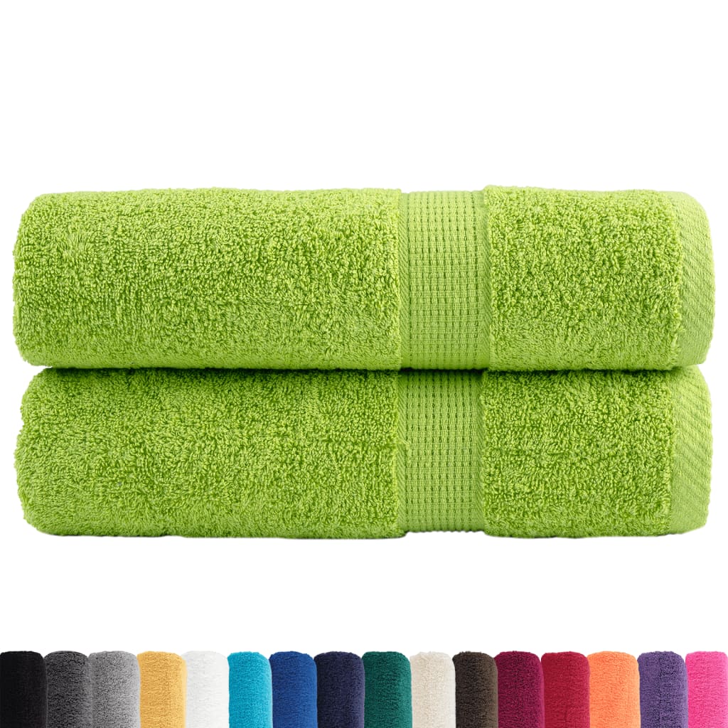 Premium badehåndklæder SOLUND 2 stk. æblegrøn 100x150 cm 600 gsm