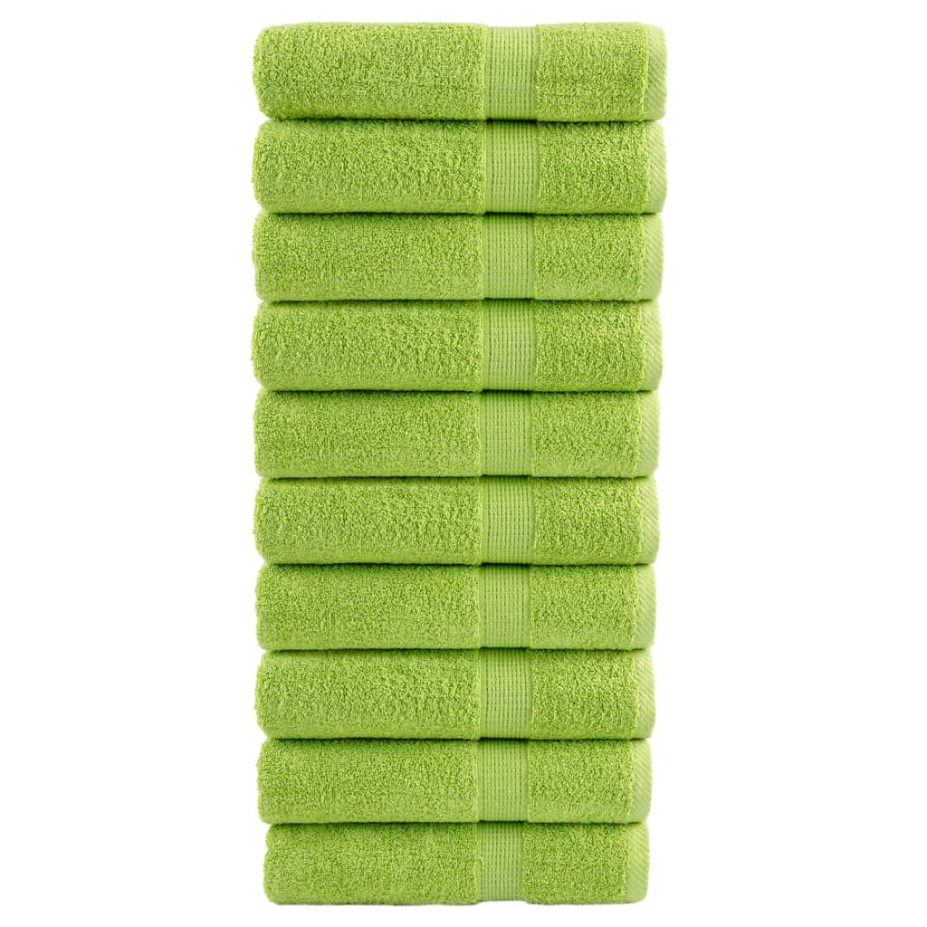 Premium badehåndklæder SOLUND 10 stk. æblegrøn 100x150 cm 600 gsm