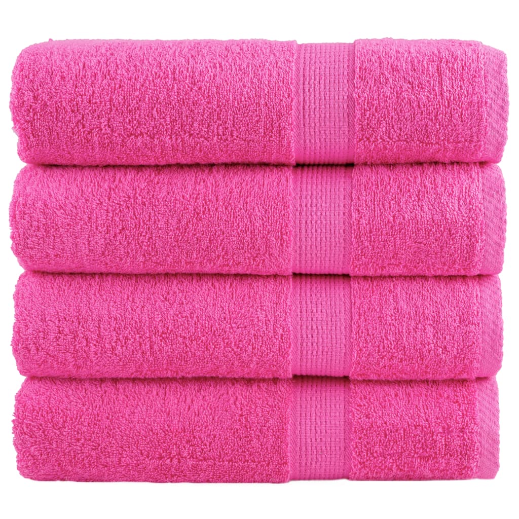 Premium badehåndklæder SOLUND 4 stk. lyserød 100x150 cm 600 gsm