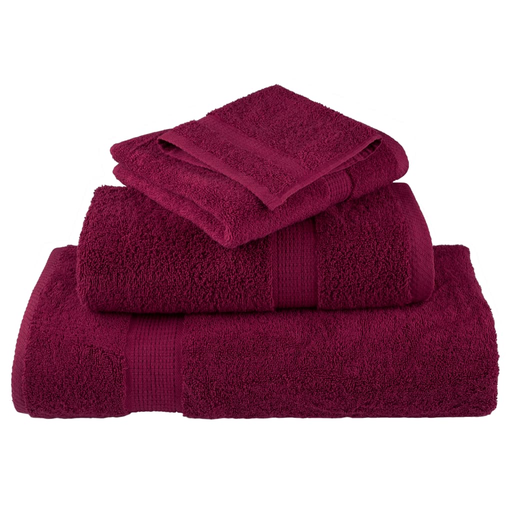 håndklæder 12 stk. Premium SOLUND 600 g/m2 bordeauxfarvet