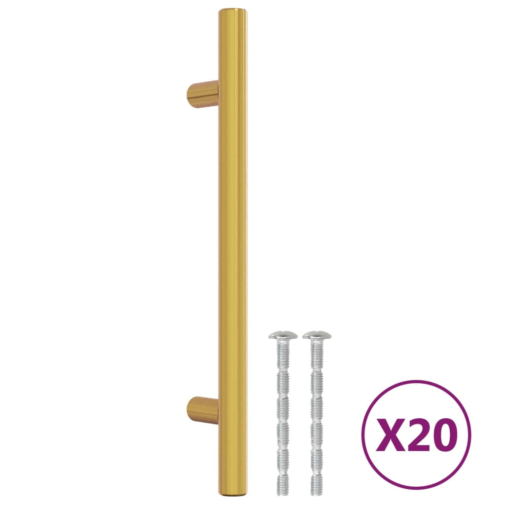 skabshåndtag 20 stk. 128 mm rustfrit stål guldfarvet