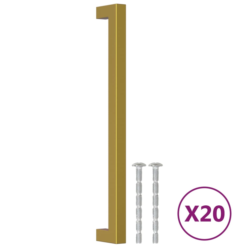 skabshåndtag 20 stk. 224 mm rustfrit stål guldfarvet
