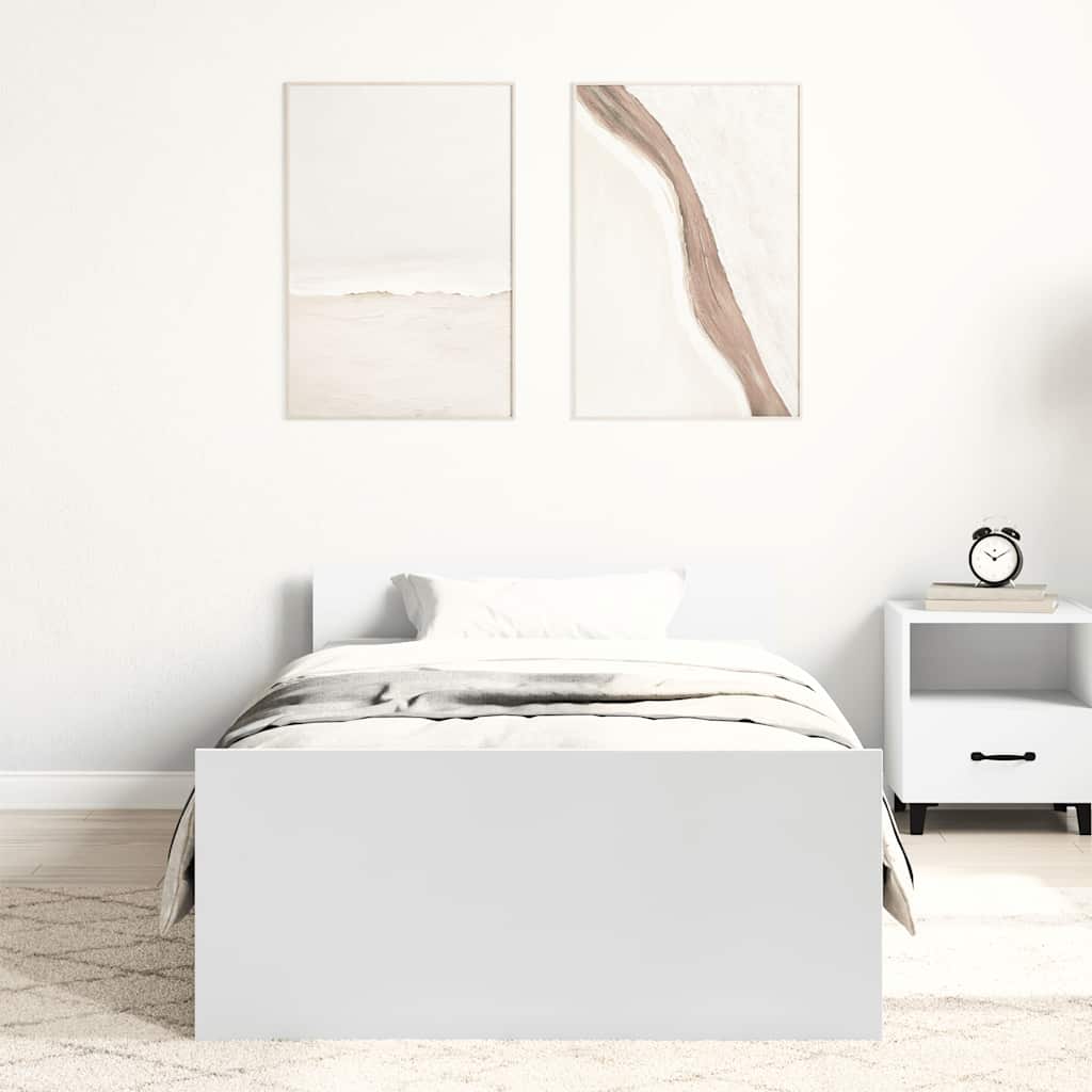 sengeramme 90x200 cm konstrueret træ hvid