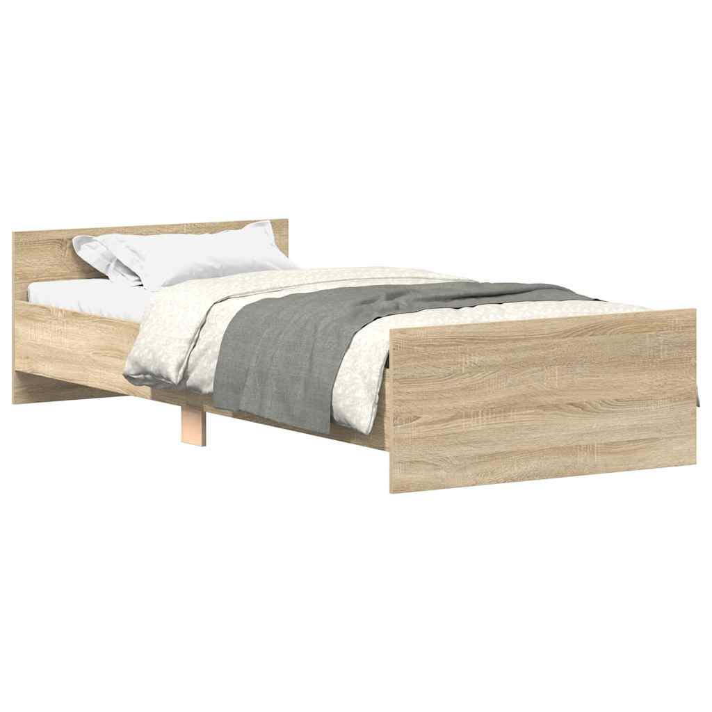 sengeramme 100x200 cm uden madras konstrueret træ sonoma-eg