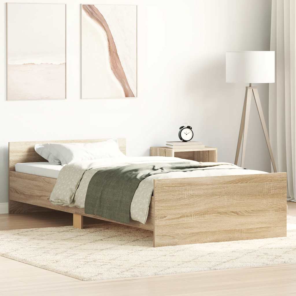 sengeramme 100x200 cm uden madras konstrueret træ sonoma-eg