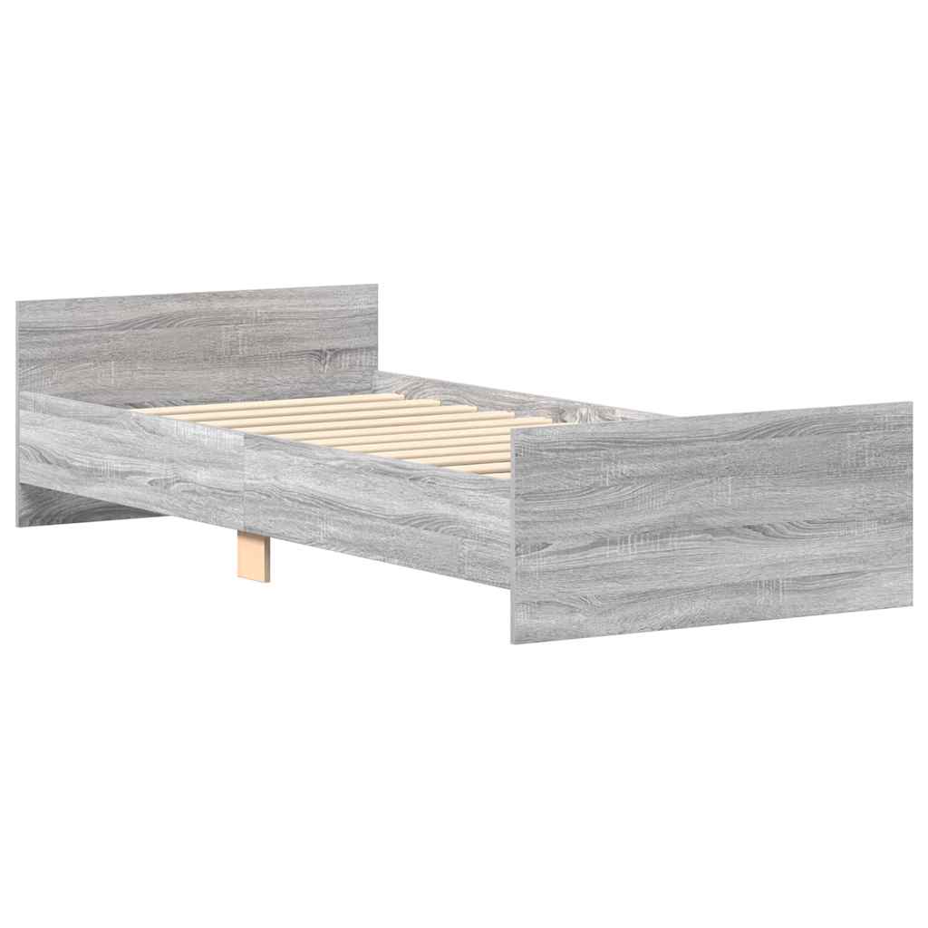 sengeramme 100x200 cm konstrueret træ grå sonoma-eg