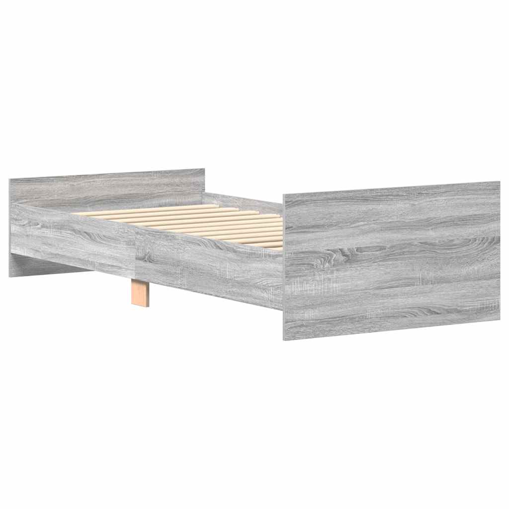 sengeramme 100x200 cm konstrueret træ grå sonoma-eg