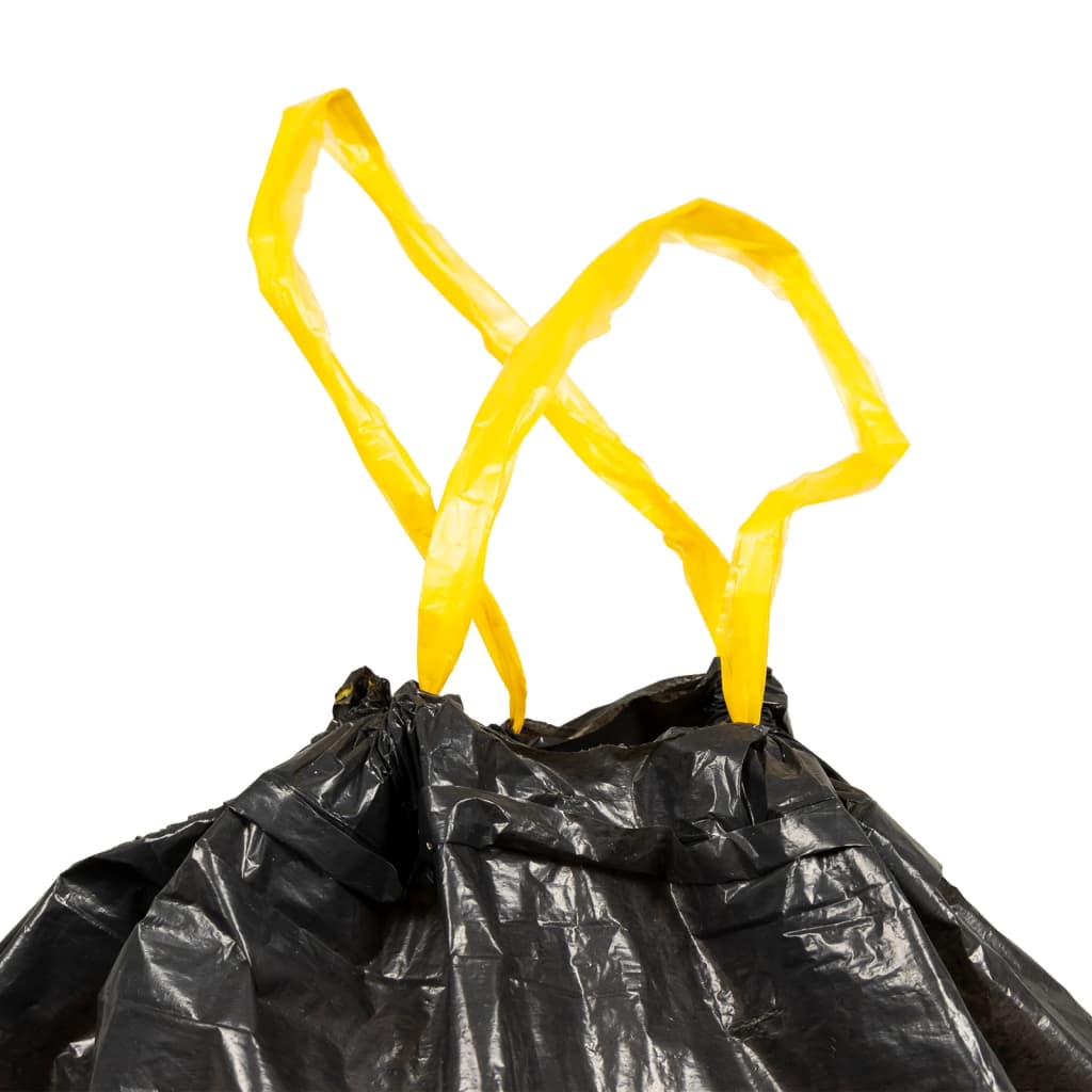 affaldsposer med lukkesnor 150 stk. 240 l sort