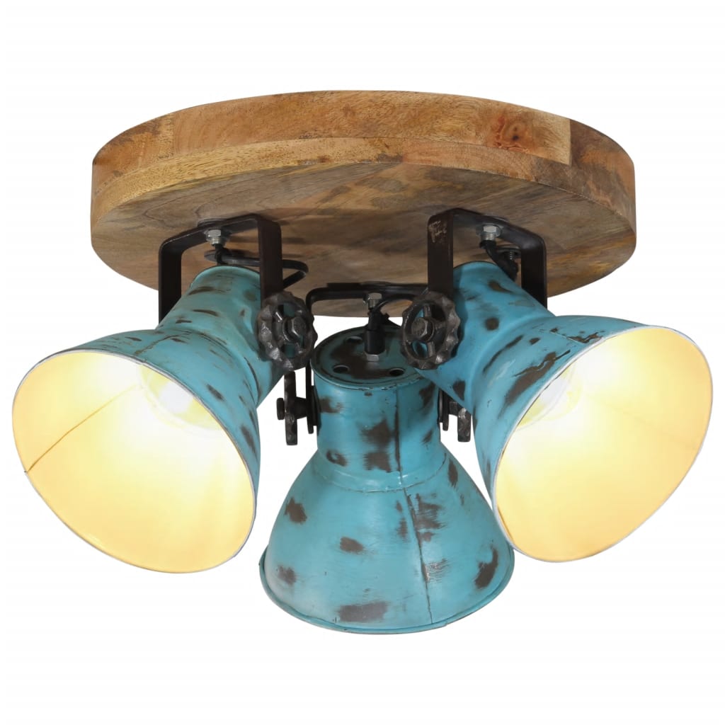 loftlampe 25 W 35x35x25 cm E27 patineret blå billede