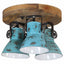 loftlampe 25 W 35x35x25 cm E27 patineret blå