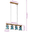loftlampe 25 W 90x24x111 cm E27 rustik blå