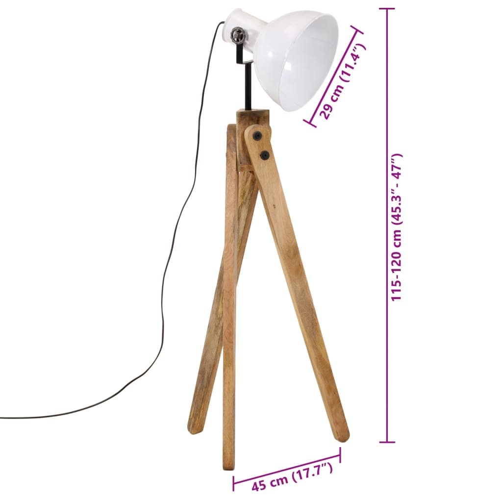 gulvlampe 45x45x120 cm 25 W E27 hvid