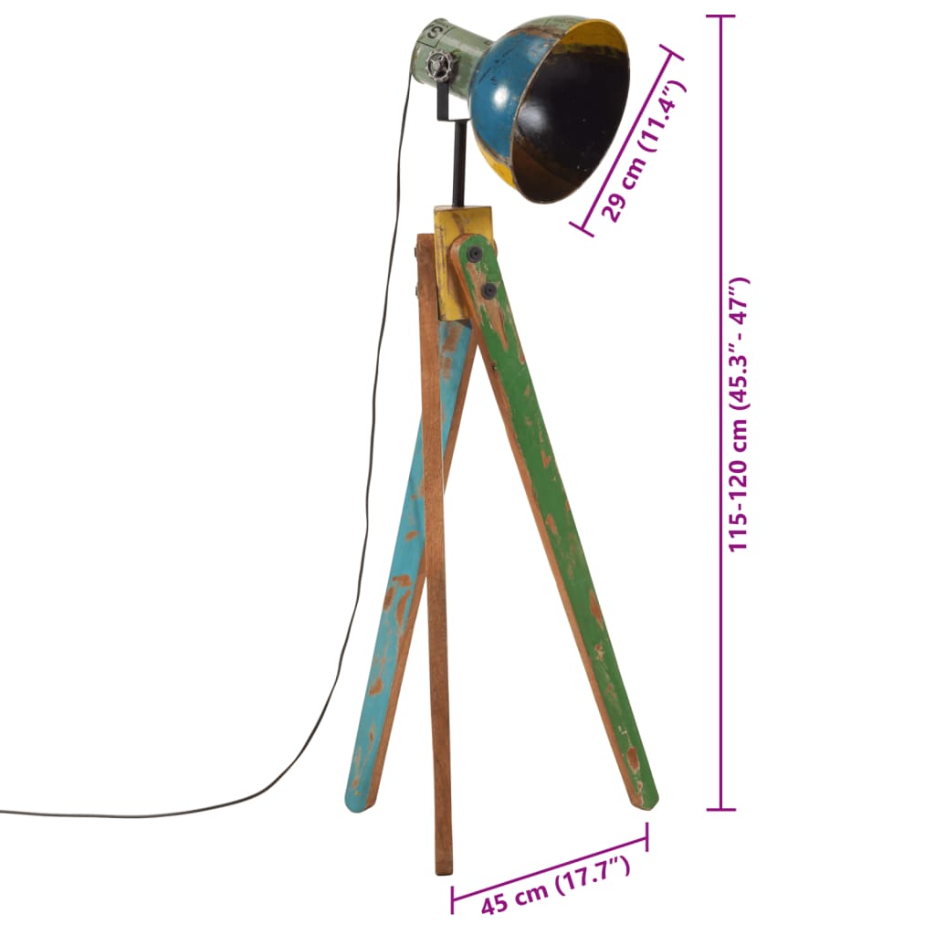 gulvlampe 45x45x120 cm 25 W E27 flerfarvet