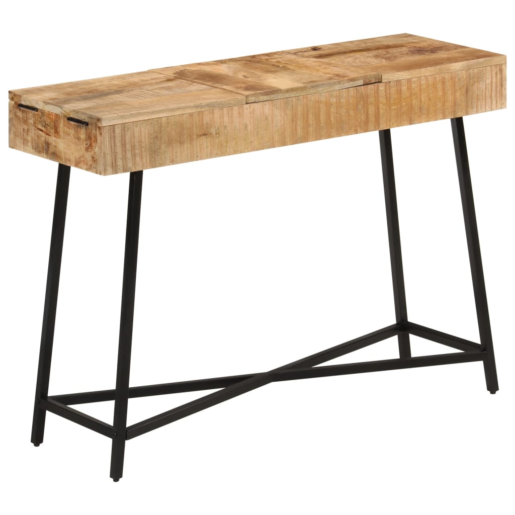 konsolbord 105x35x75 cm massivt ru mangotræ og jern billede