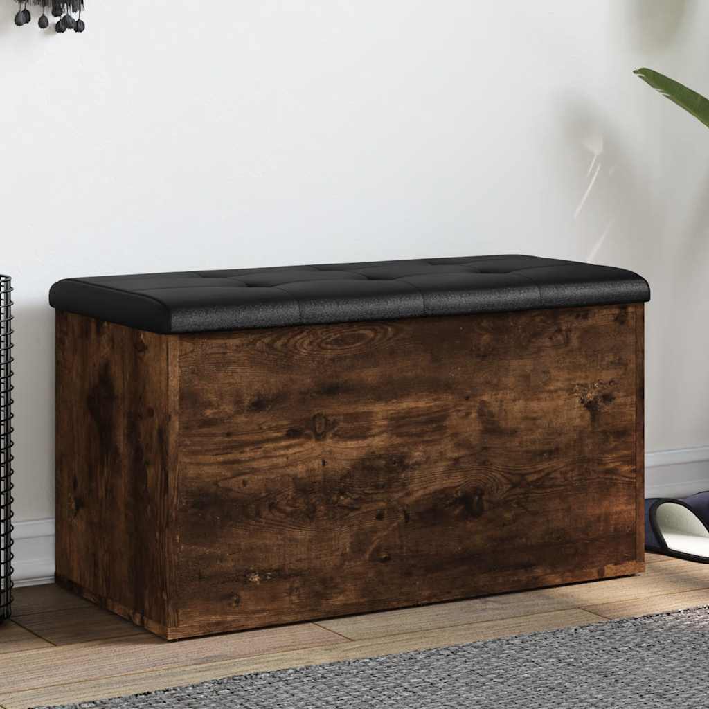 skobænk 82x42x45 cm konstrueret træ røget egetræsfarve