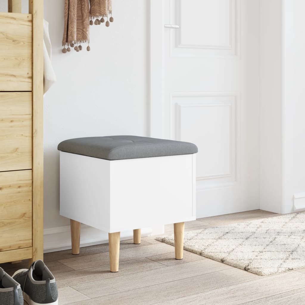 opbevaringsbænk 42x42x46 cm konstrueret træ hvid