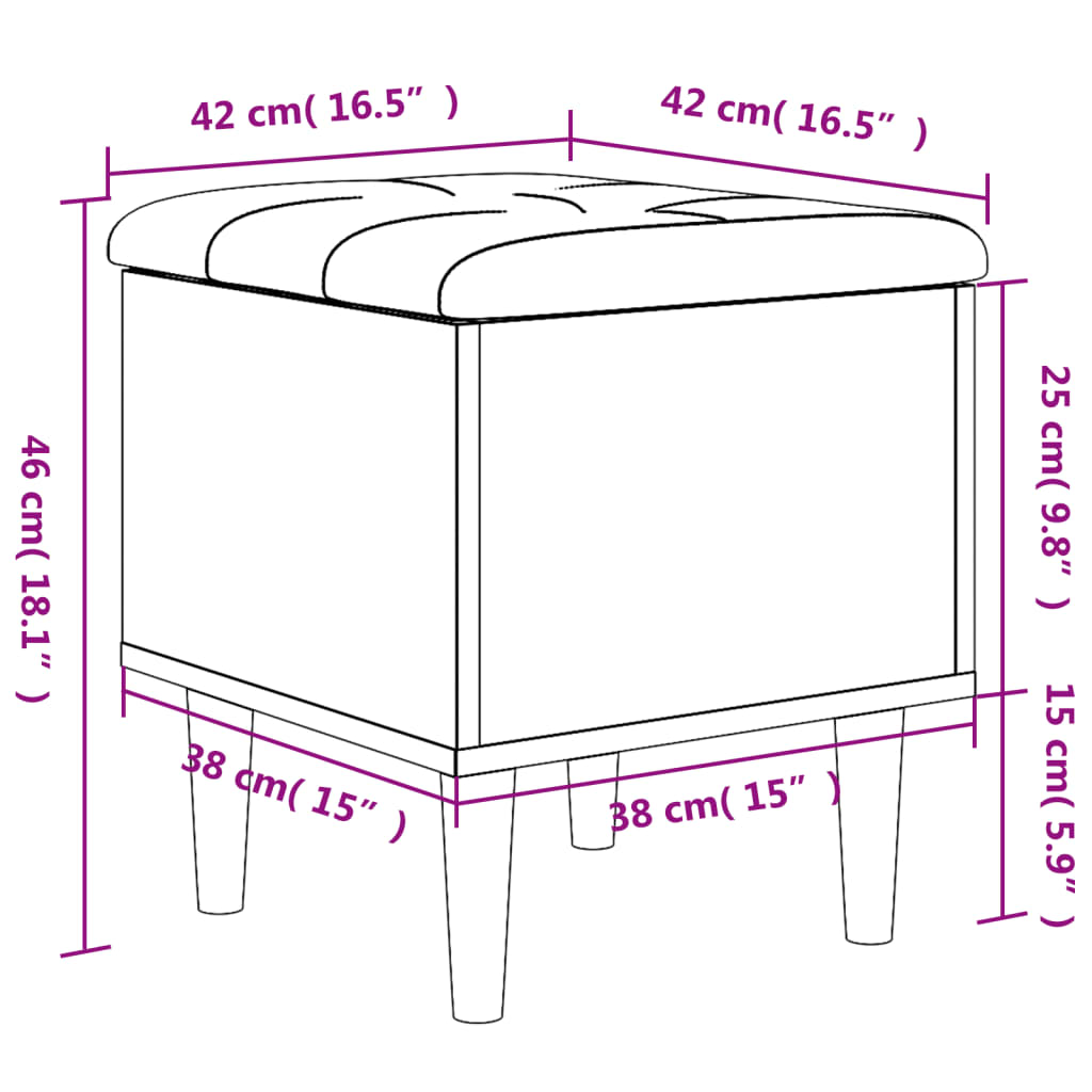 opbevaringsbænk 42x42x46 cm konstrueret træ hvid